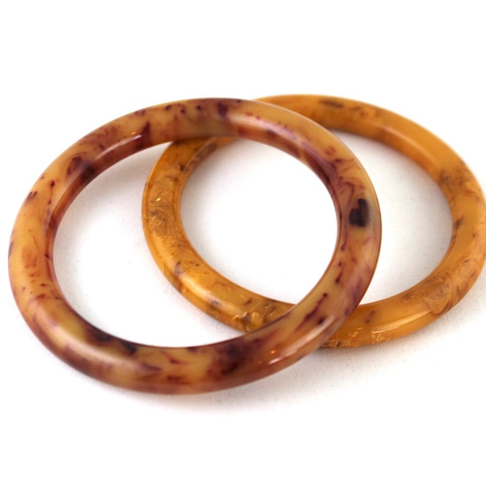 (2)‎ Vintage Marbled Bakelite Bangles, Tested ✅